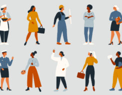 Illustration of working women