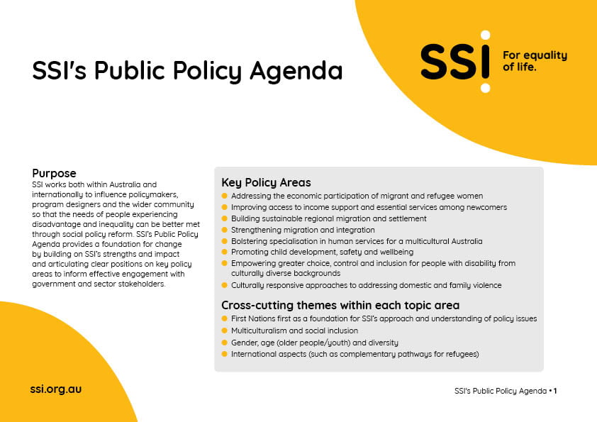 SSI's Public Policy Agenda 