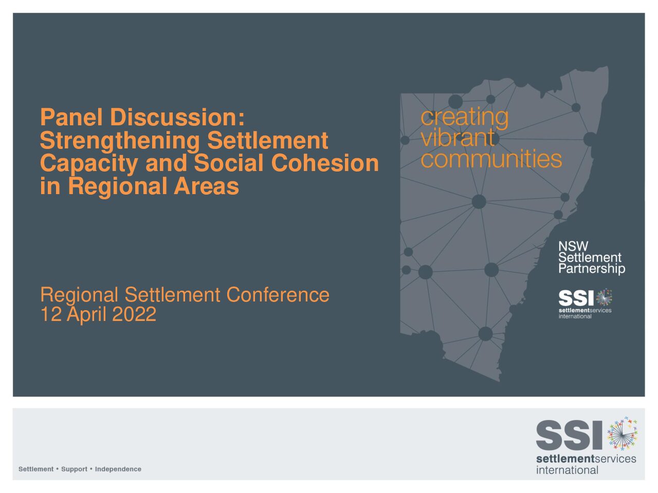 Panel Discussion: Strengthening Settlement Capacity and Social Cohesion in Regional Areas