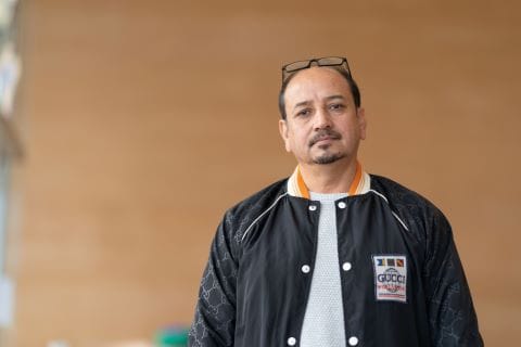 Muhammad, artist from SSI Creative Compass program and Beyond Borders exhibition