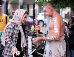 Uncle Terry and Afghan Woman in smoking ceremony.
